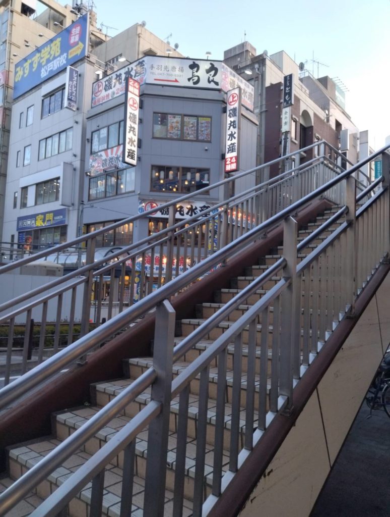 松戸駅階段工事西口